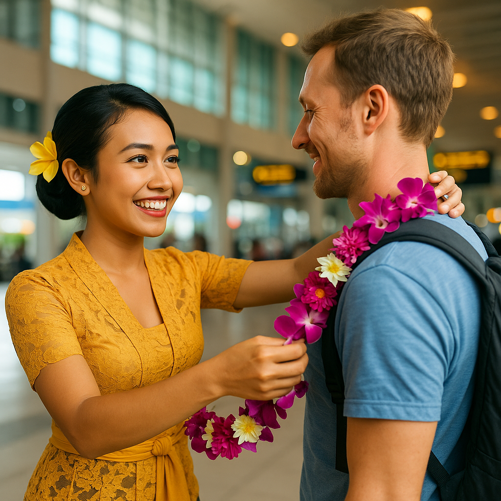 峇里島式歡迎禮 迎賓獻花