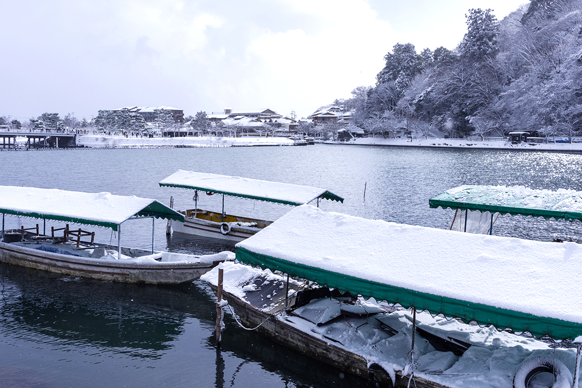 松江堀川遊船 下雪
